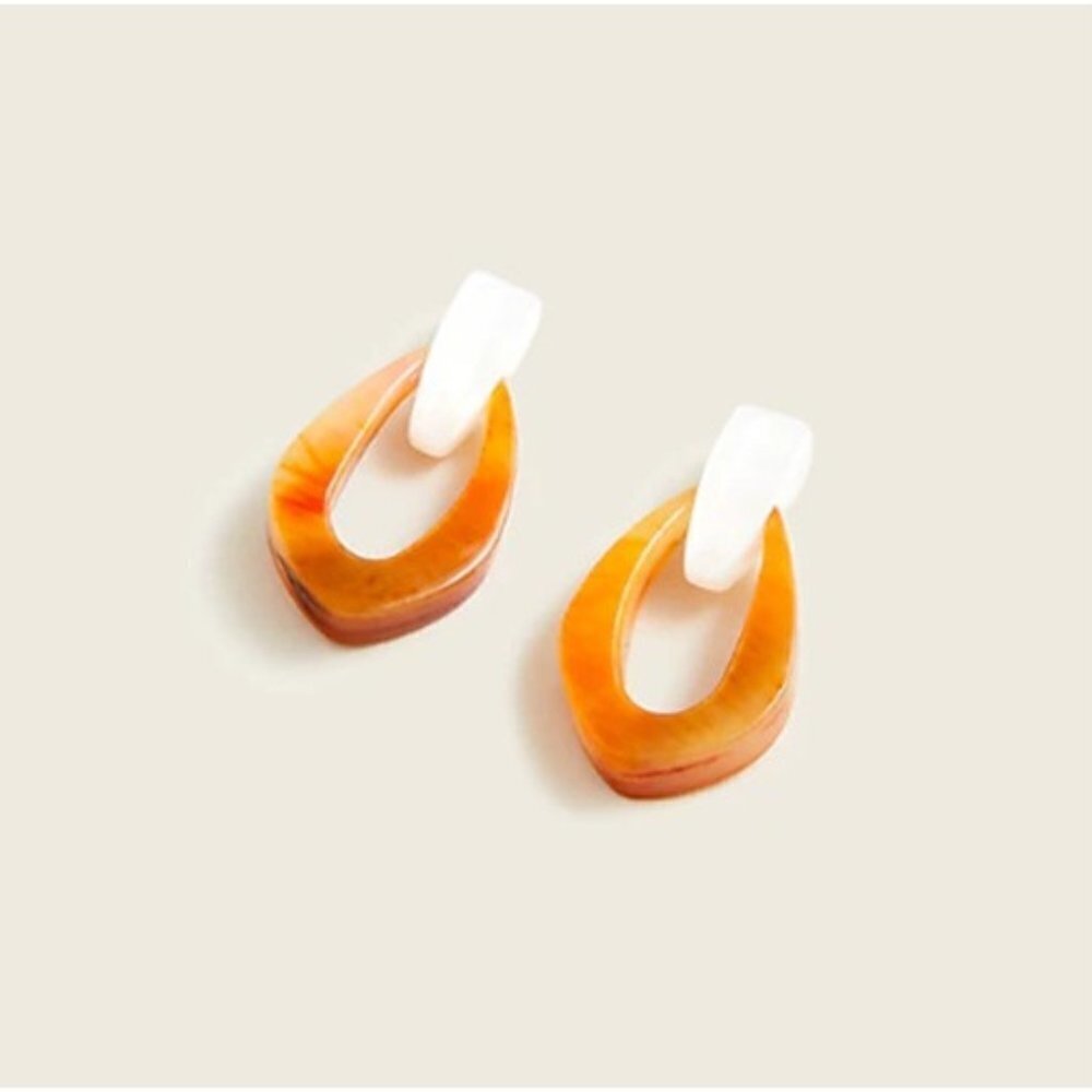 NEW Made-in-Italy Door Knocker Earrings in Sandy Beach Acrylic